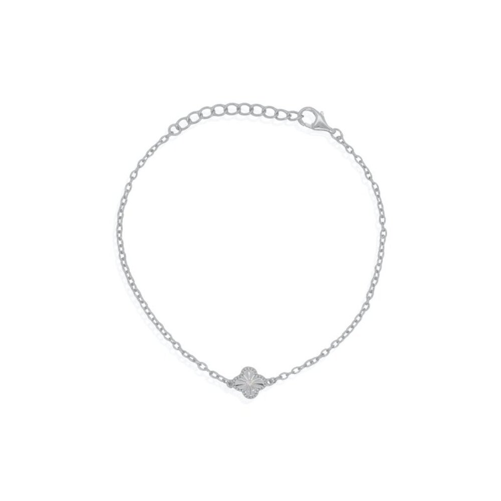 NWT Annabella Clover Bracelet // Sterling Silver + CZ